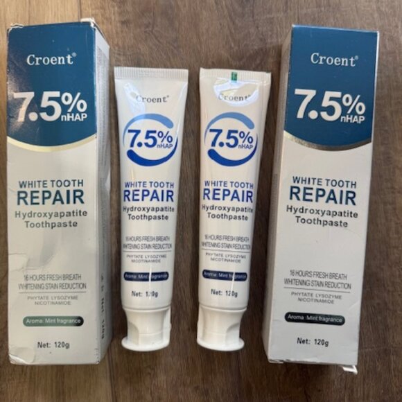 NEW 2 Croent White Tooth Repair Hydroxyapatite Toothpaste 120g each 7.5% nHAP - Picture 1 of 1